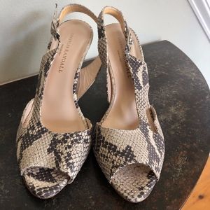 Loeffler Randall Snake Skin Tan Heels